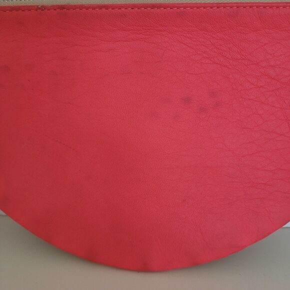 Rebecca Minkoff X By Rosie Jane Feminist Leather Tan Pink Wristlet Zip Half Moon - Picture 3 of 9